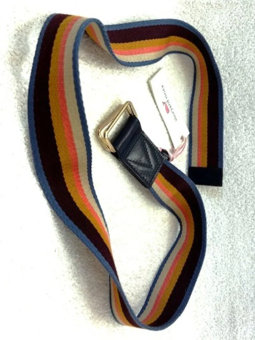 Vineyard Vines Heritage D-Ring striped belt in Crimson Size M